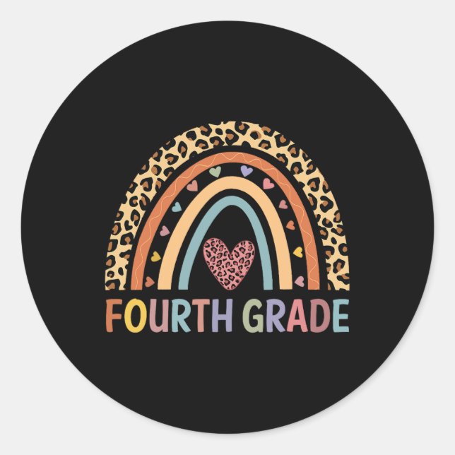 4th Grade Rainbow Teacher Team Fourth Grade Squad  Classic Round Sticker (Front)