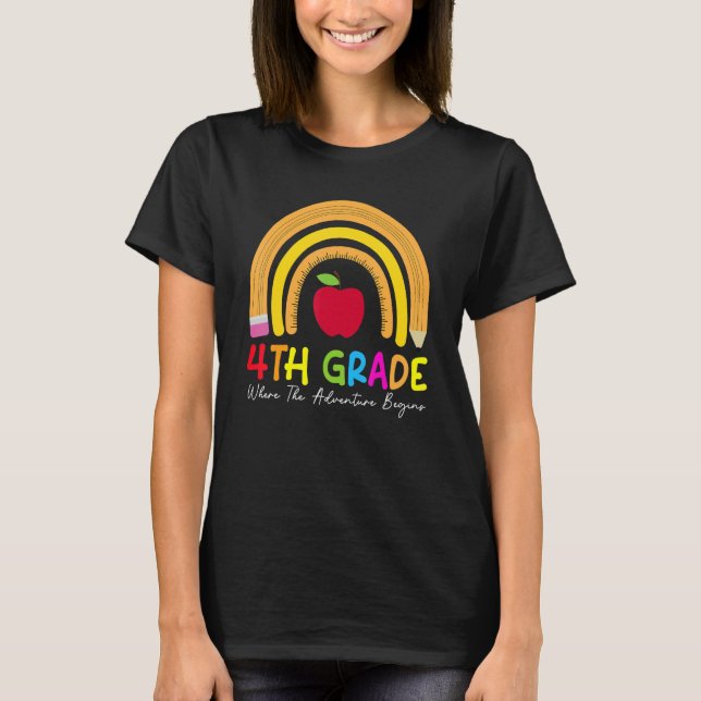 4th Grade Rainbow Teacher Team Second Grade Squad  T-Shirt (Front)