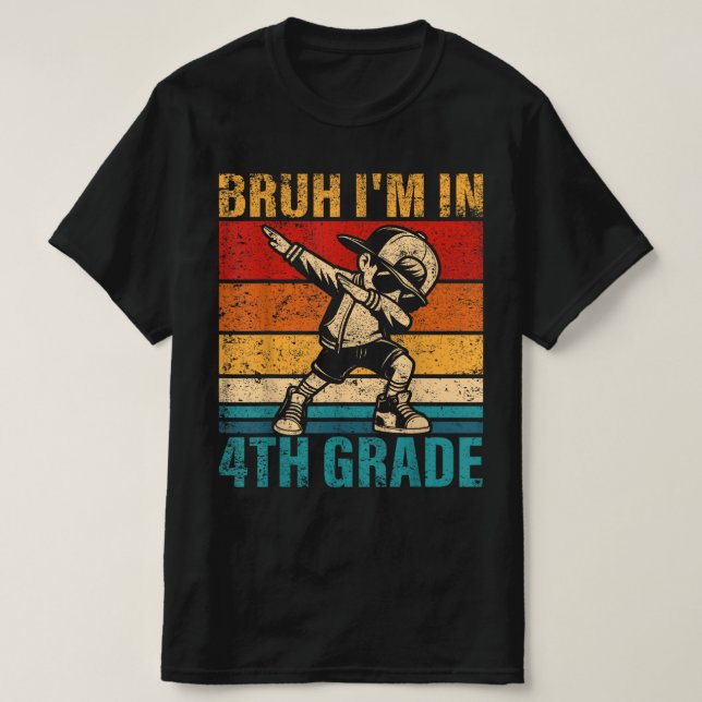 4th Grade Ready  Cute Back to School Character Tee (Design Front)