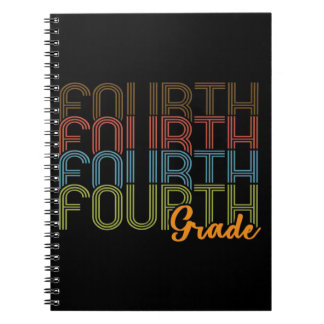 4th Grade Retro Fourth Grand |School Gift Notebook