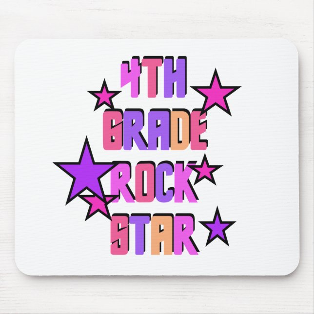 4th Grade Rock Star Tshirts and Gifts Mouse Pad (Front)