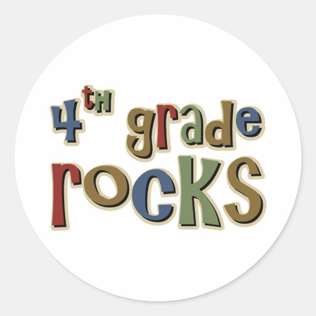 4th Grade Rocks Fourth Classic Round Sticker (Front)