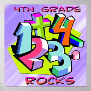 4th Grade Rocks - Numbers Poster