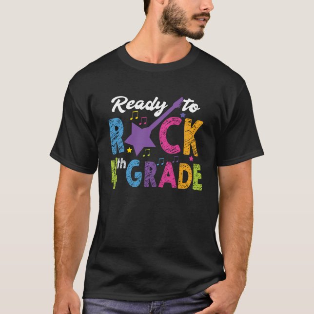4th Grade School Ready to Rock Fourth Back to Scho T-Shirt (Front)