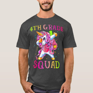4th Grade Squad Dabbing Unicorn Girls Kids Back To T-Shirt
