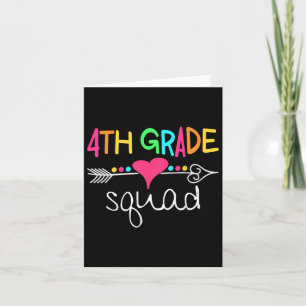 4th Grade Squad Fourth Teacher Student Team Back T Card