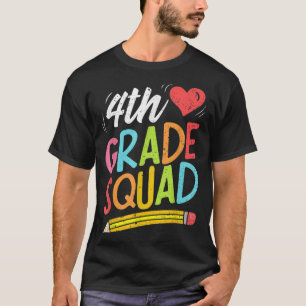 4th Grade Squad Fourth Teacher Student Team Back T T-Shirt