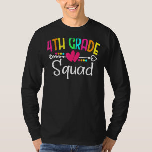 4th Grade Squad Fourth Teacher Student Team Back T T-Shirt