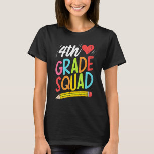 4th Grade Squad Fourth Teacher Student Team Back T T-Shirt