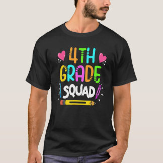 4th Grade Squad Fourth Teacher Student Team Back T T-Shirt