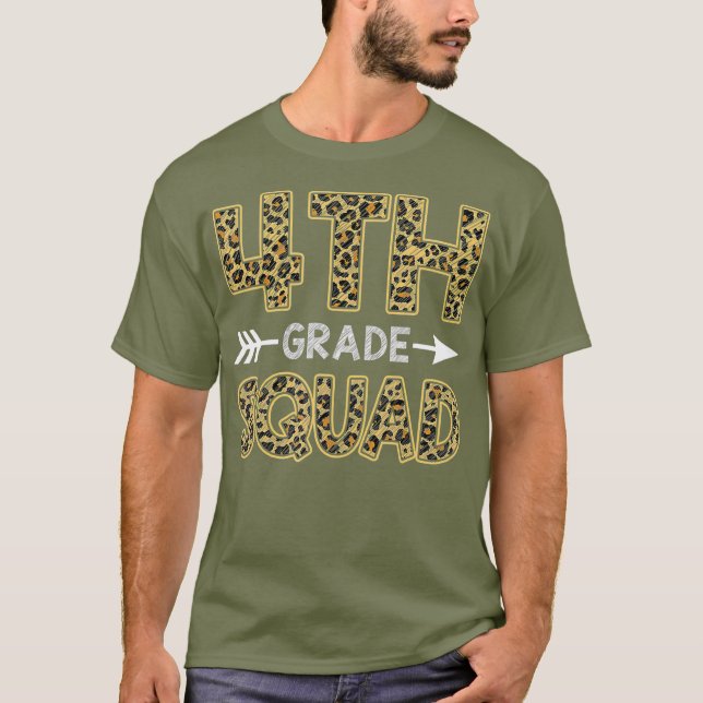 4th Grade Squad Leopard Shirt Fourth Grade (Front)