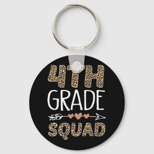 4th Grade Squad Leopard Teacher Student  Key Ring