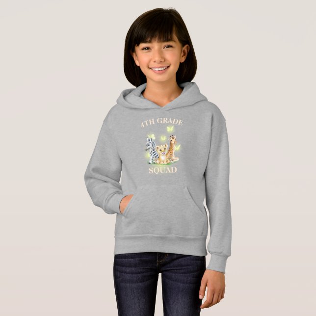 4th Grade Squad Neon wild Zoo Back To School (Front Full)