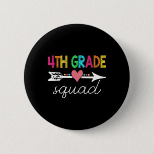 4th Grade Squad Teacher Student Back To School Fir 6 Cm Round Badge