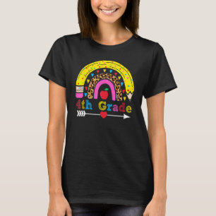 4th Grade Squad Teacher Student Kids Rainbow Back T-Shirt
