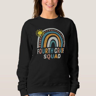 4th Grade Squad Teacher Student Rainbow 100th Day  Sweatshirt