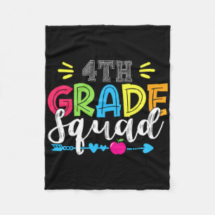 4th Grade Squad Team Back To School Teacher Studen Fleece Blanket