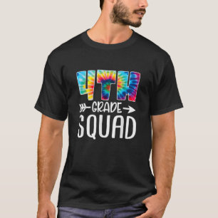 4th Grade Squad Tie Dye Teacher Student Team Back  T-Shirt