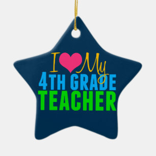 4th Grade Teacher Ceramic Ornament