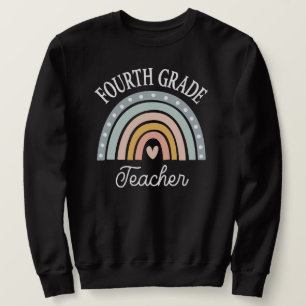 4th Grade Teacher Cute Rainbow Sweatshirt