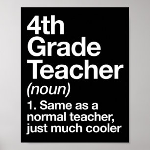 4th Grade Teacher Definition Funny Ck To School Fi Poster