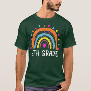 4th Grade Teacher Rainbow Funny Fourth Grade Back  T-Shirt