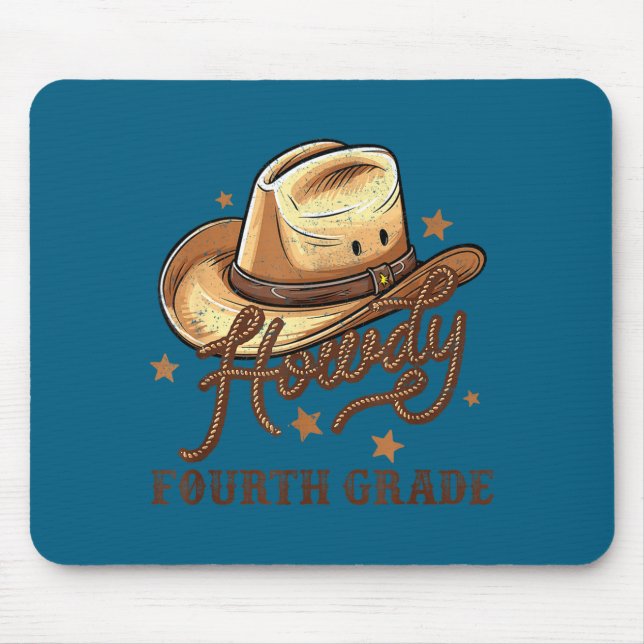 4th Grade Teacher Rodeo Country Western Howdy Four Mouse Pad (Front)
