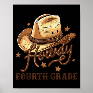 4th Grade Teacher Rodeo Country Western Howdy Four Poster