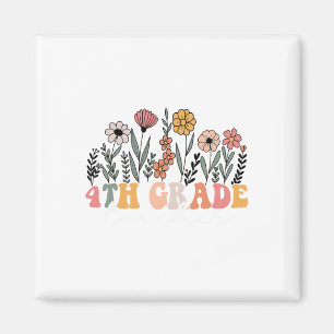 4th Grade Teacher Wildflower Floral Back To School Magnet