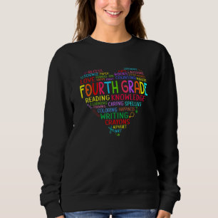 4th Grade Team Heart Back to school Teacher Studen Sweatshirt