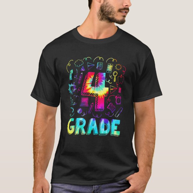 4th Grade Tie Dye Back To School Student Teacher B T-Shirt (Front)
