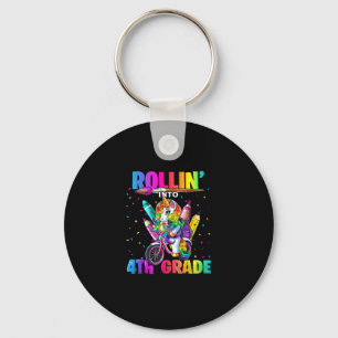4th Grade Unicorn Back to School First Day of Scho Key Ring