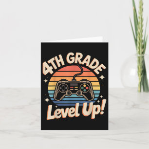 4th Grade Unlocked Level Up Gamer Back To School F Card