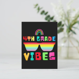 4th Grade Vibes Back To School Teacher & Student Holiday Postcard