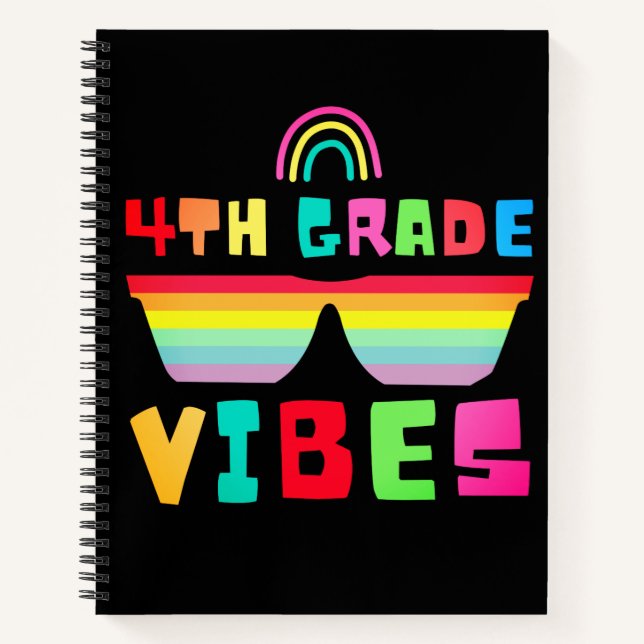 4th Grade Vibes Back To School Teacher & Student Notebook (Front)