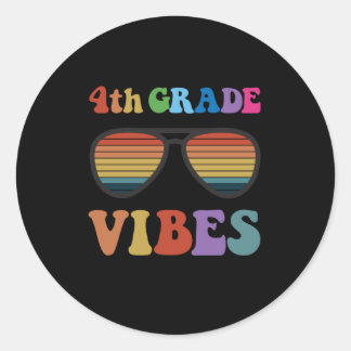 4th Grade Vibes Classic Round Sticker