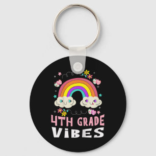 4th Grade Vibes School Pupil 1st Day Back To Schoo Key Ring
