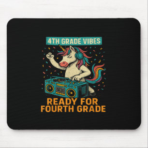 4th Grade Vibes Unicorn Dj Ready For Fourth Grade Mouse Pad