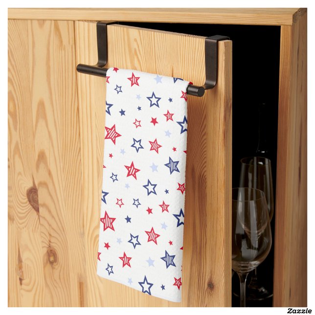 4th if July Blue & Red Patriotic Stars Tea Towel (Creator Uploaded)