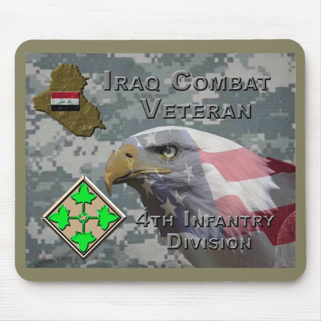 4th Infantry Div Iraq Combat Veteran Mouse Pad (Front)
