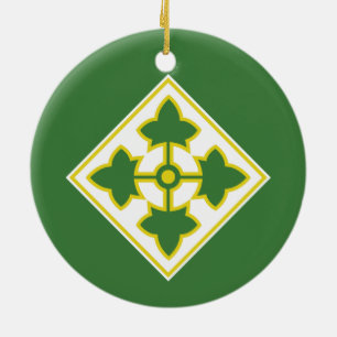 4th Infantry Division Badge Ceramic Ornament