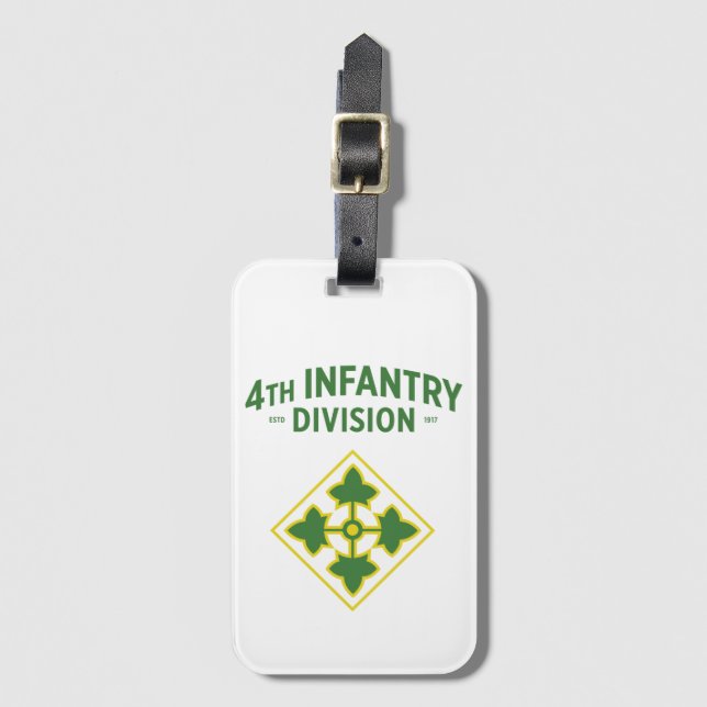 4th Infantry Division Badge Luggage Tag (Front Vertical)