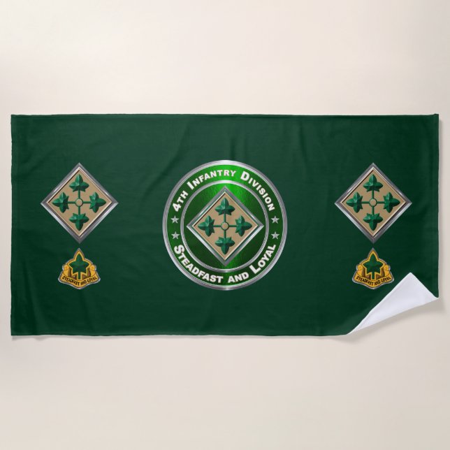 4th Infantry Division  Beach Towel (Front)