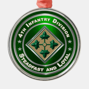 4th Infantry Division Christmas Metal Ornament