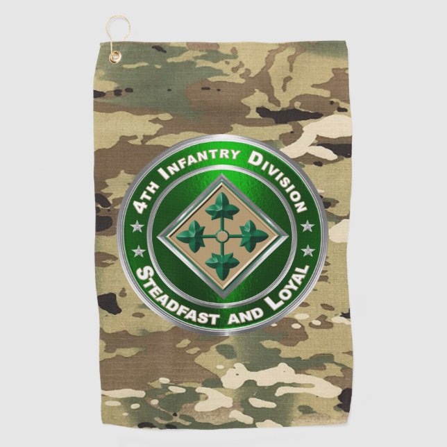 4th Infantry Division  Golf Towel (Front)