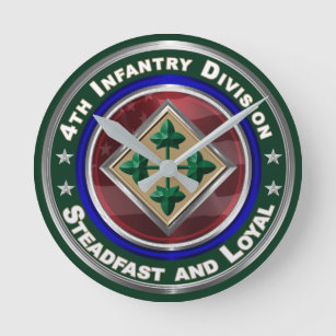 4th Infantry Division Keepsake Round Clock