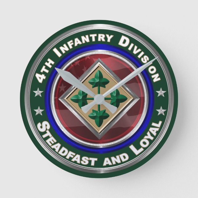 4th Infantry Division Keepsake Round Clock (Front)