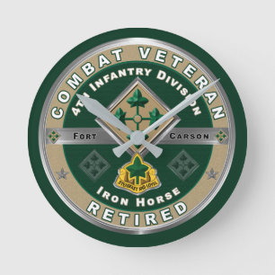 4th Infantry Division Retired Combat Veteran  Round Clock