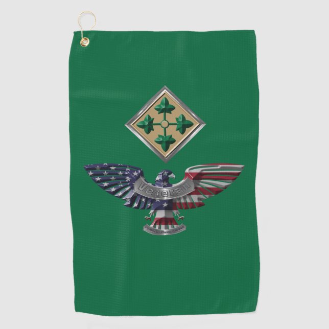 4th Infantry Division “Steadfast and Loyal” Eagle Golf Towel (Front)