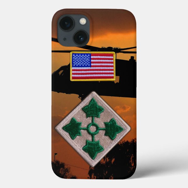4th Infantry Division Vietnam Nam War patch Case-Mate iPhone Case (Back)